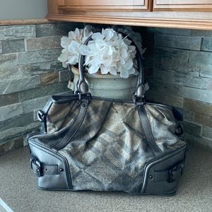 SOLD BURBERRY Extra Large Metallic Nova Check TOTE